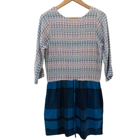 Ace & Jig Scoop Neck Mixed Media Buffalo Plaid Mini Dress Size XS - Picture 3 of 10